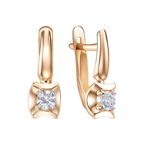 Серьги из золота 585 пробы с фианитом