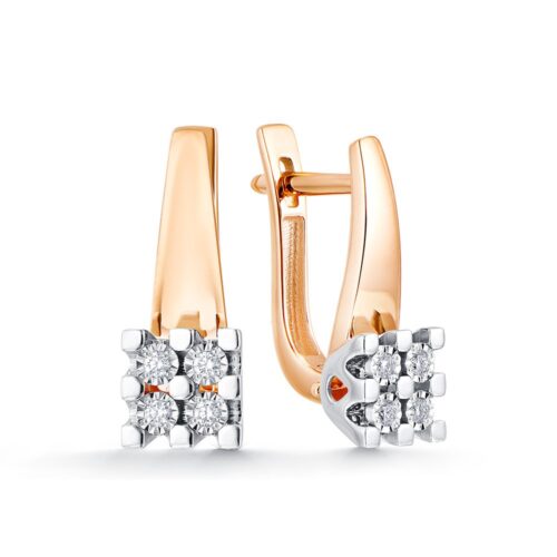 Серьги из золота 585 пробы с бриллиантом
