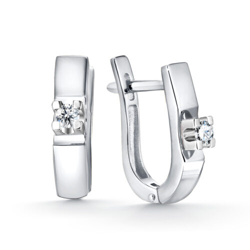 Серьги из золота 585 пробы с бриллиантом