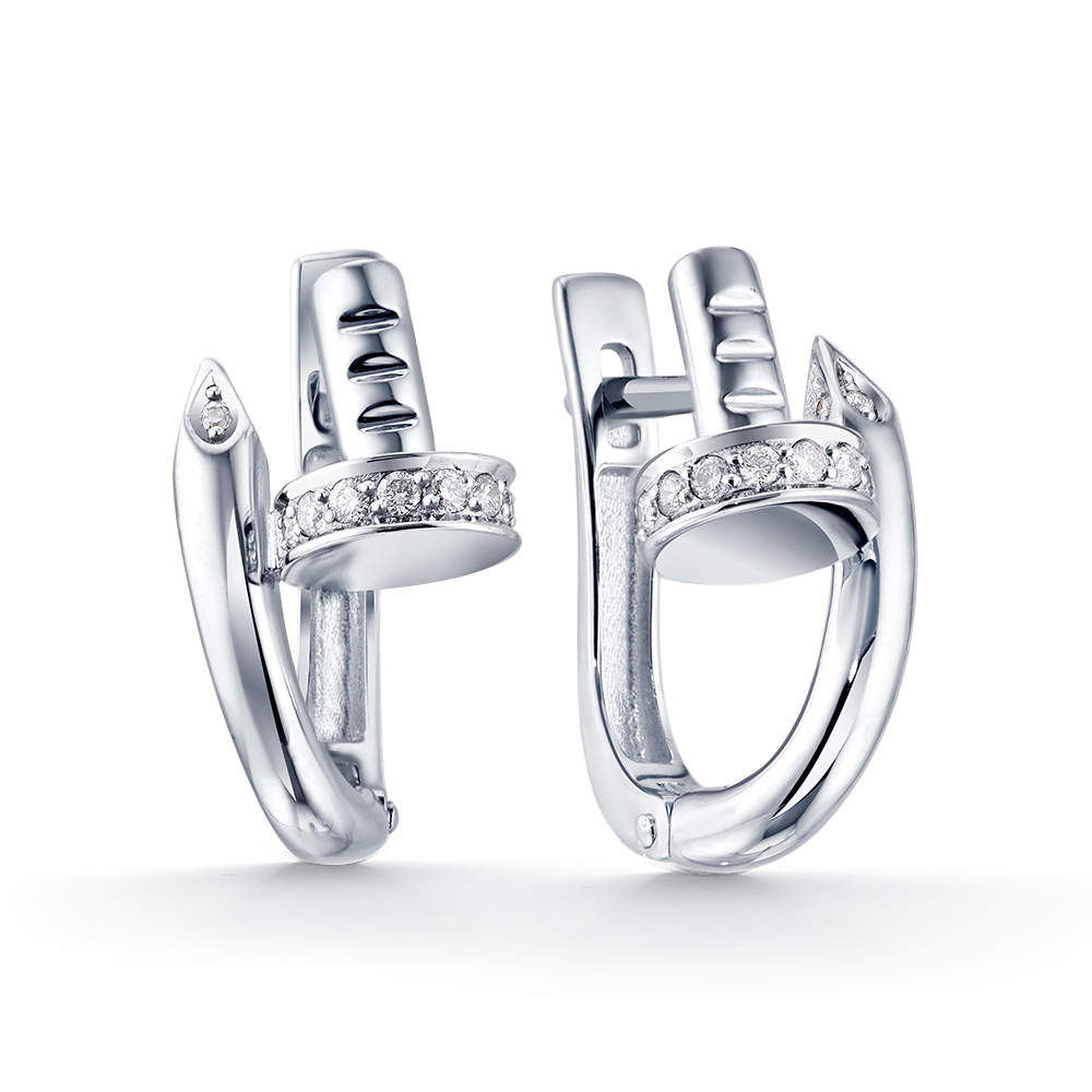 Серьги из золота 585 пробы с бриллиантом