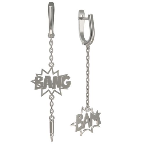 Серьги подвесные из серебра 925 пробы