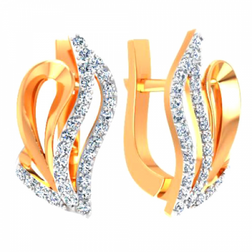 Серьги из золота 585 пробы с фианитом