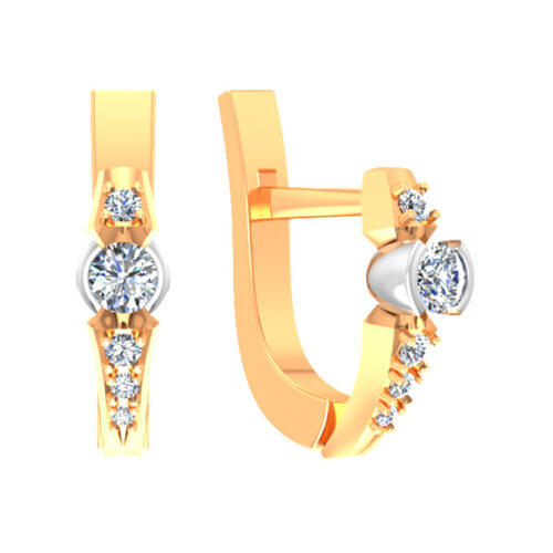 Серьги из золота 585 пробы с фианитом