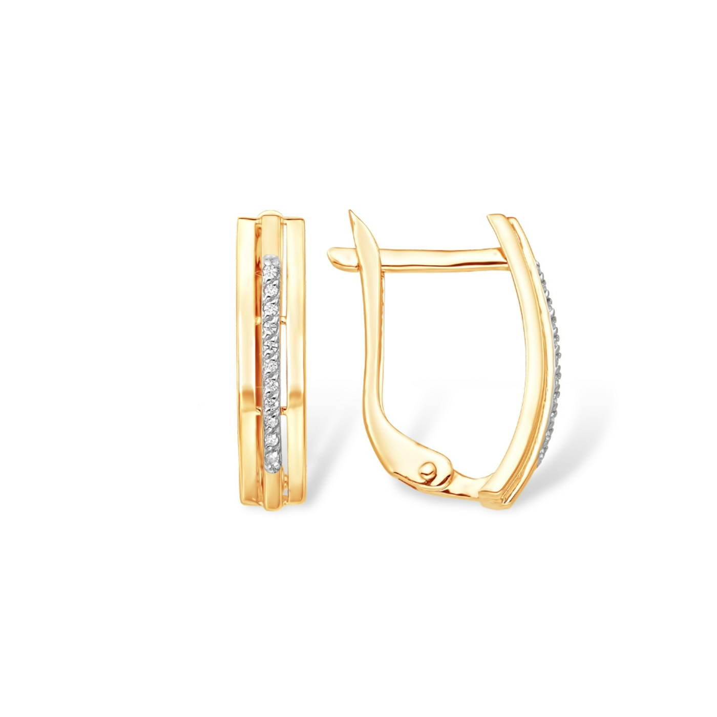 Серьги из золота 585 пробы с фианитом