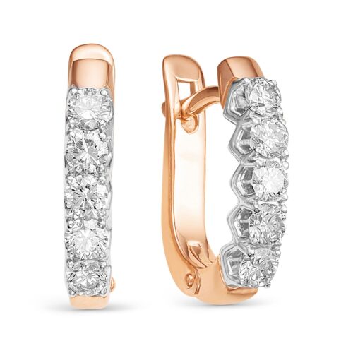 Серьги из золота 585 пробы с бриллиантом