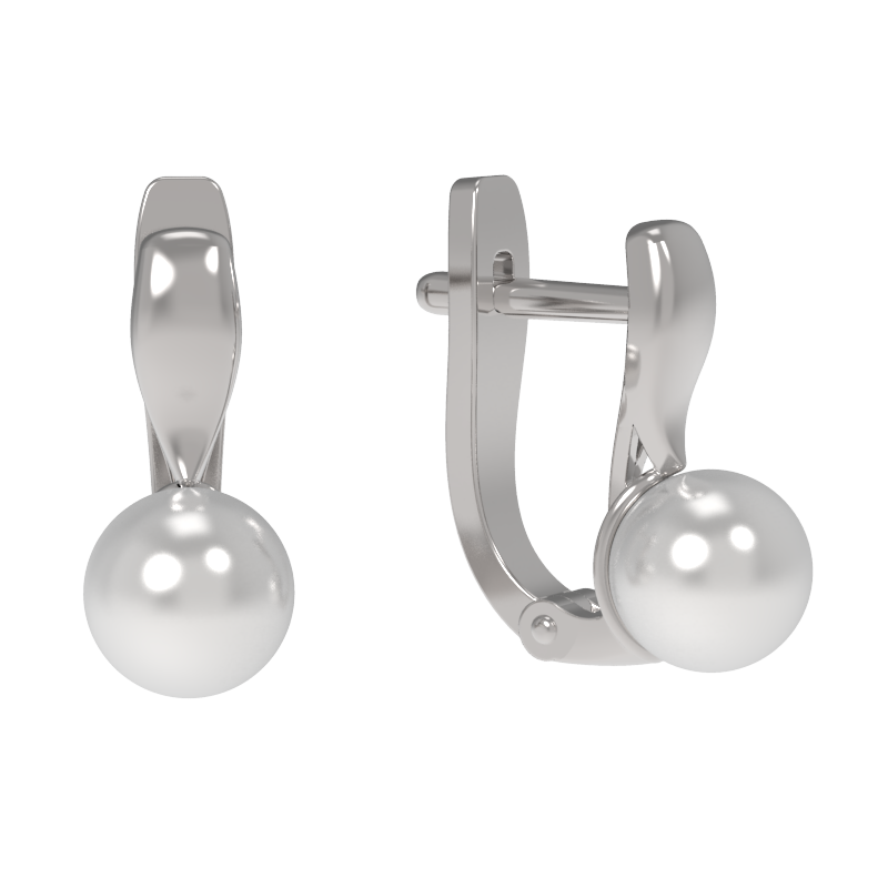 Серьги из серебра 925 пробы с жемчугом
