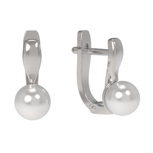 Серьги из серебра 925 пробы с жемчугом