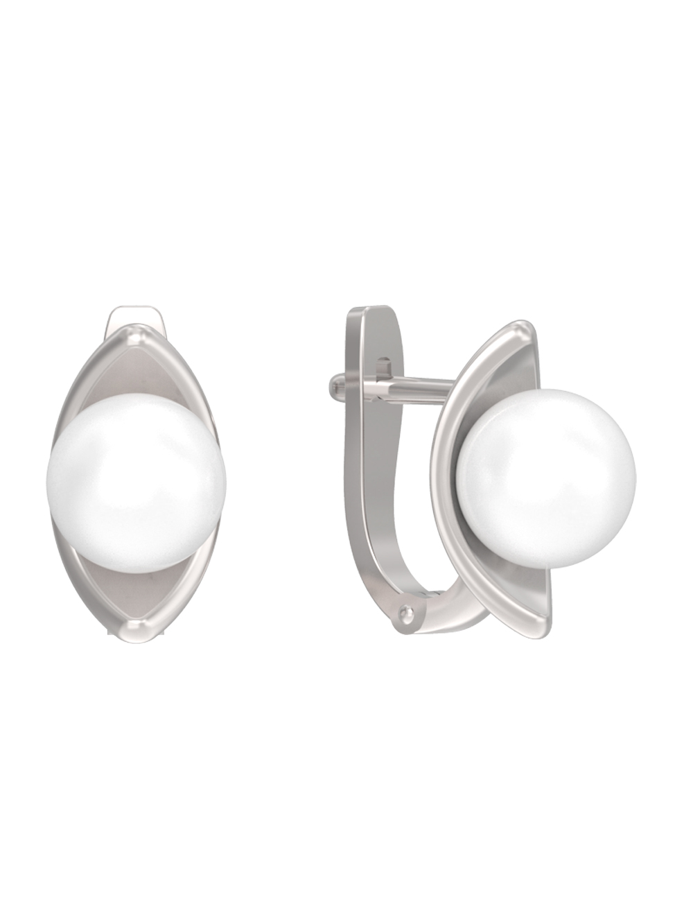 Серьги из серебра 925 пробы с жемчугом