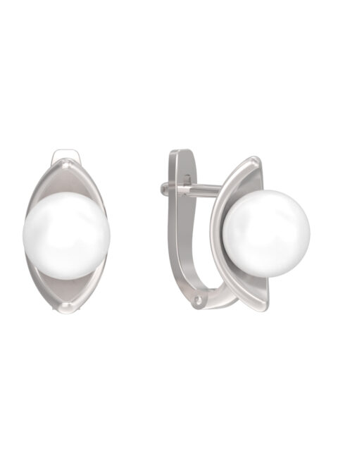 Серьги из серебра 925 пробы с жемчугом