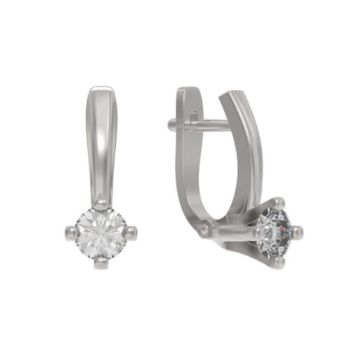 Серьги из серебра 925 пробы с фианитом