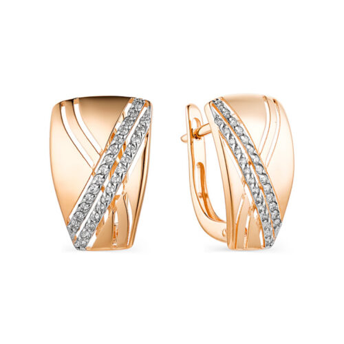 Серьги из золота 585 пробы с фианитом