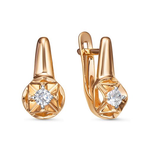 Серьги из золота 585 пробы с фианитом