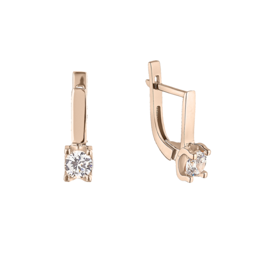 Серьги из золота 585 пробы с фианитом