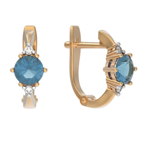 Серьги из золота 585 пробы с топазом