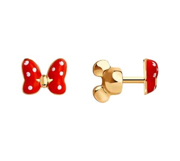Серьги детские из золота 585 пробы с эмалью
