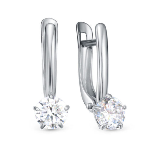 Серьги из золота 585 пробы с бриллиантом