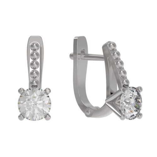 Серьги из серебра 925 пробы с фианитом