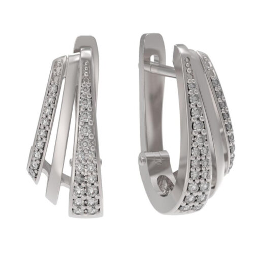 Серьги из серебра 925 пробы с фианитом