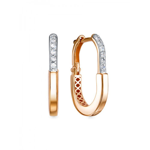 Серьги из золота 585 пробы с фианитом