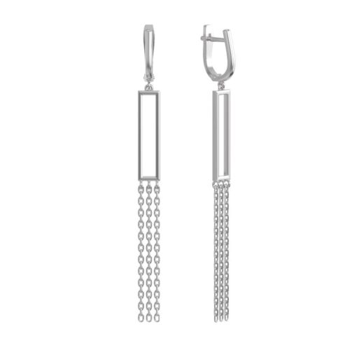 Серьги подвесные из серебра 925 пробы