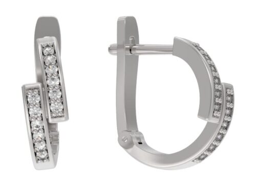 Серьги из серебра 925 пробы с фианитом
