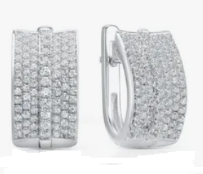 Серьги из серебра 925 пробы с фианитом