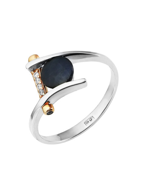 Кольцо из серебра 925 пробы с сапфиром