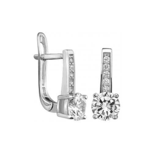 Серьги из серебра 925 пробы с фианитом