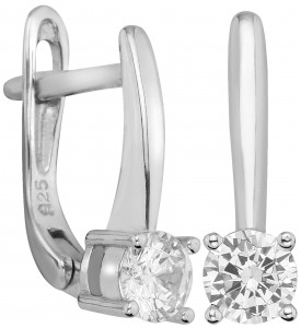 Серьги из серебра 925 пробы с фианитом