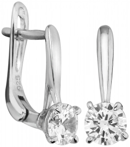 Серьги из серебра 925 пробы с фианитом