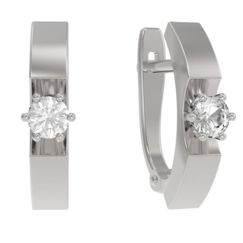 Серьги из серебра 925 пробы с фианитом