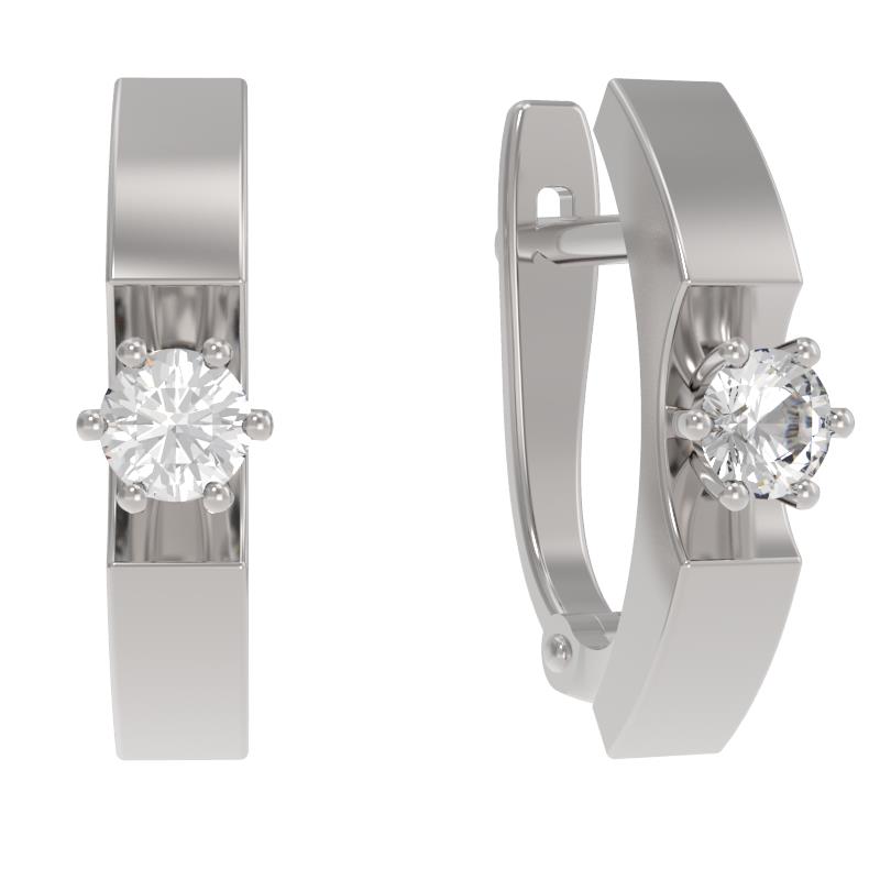 Серьги из серебра 925 пробы с фианитом