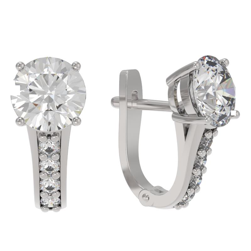 Серьги из серебра 925 пробы с фианитом
