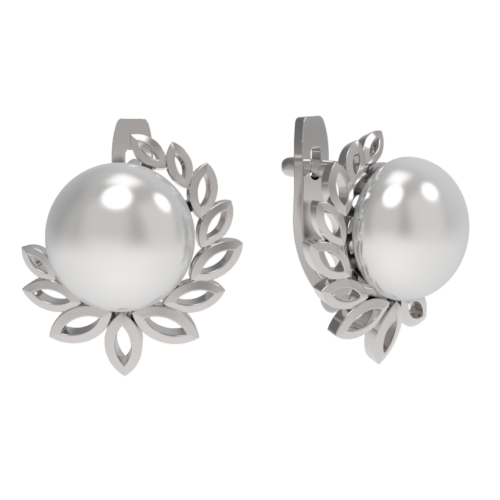Серьги из серебра 925 пробы с жемчугом