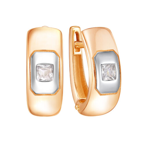 Серьги из золота 585 пробы с фианитом