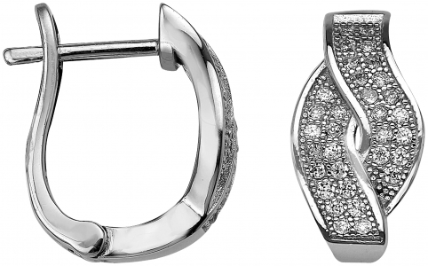 Серьги из серебра 925 пробы с фианитом