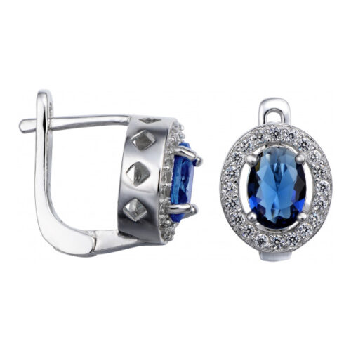 Серьги из серебра 925 пробы с фианитом