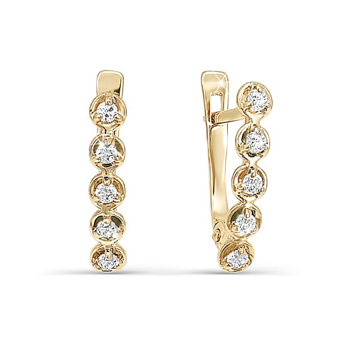 Серьги из золота 585 пробы с фианитом