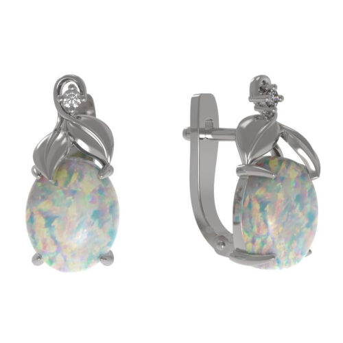 Серьги из серебра 925 пробы с опалом
