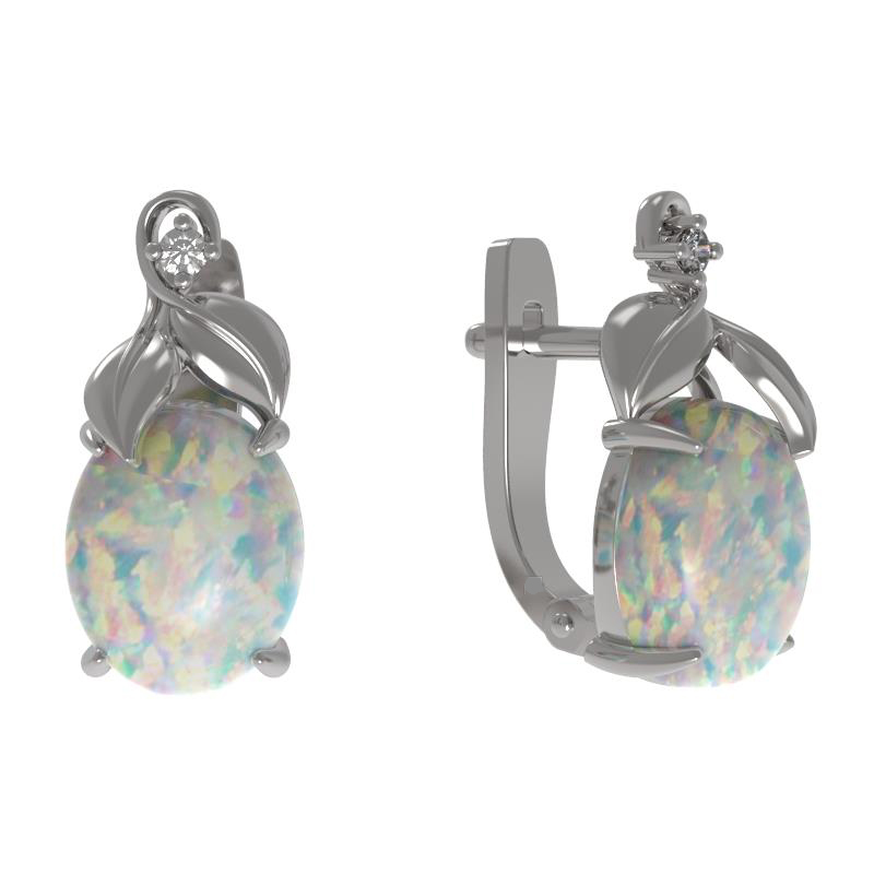 Серьги из серебра 925 пробы с опалом