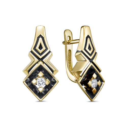 Серьги из золота 585 пробы с бриллиантом