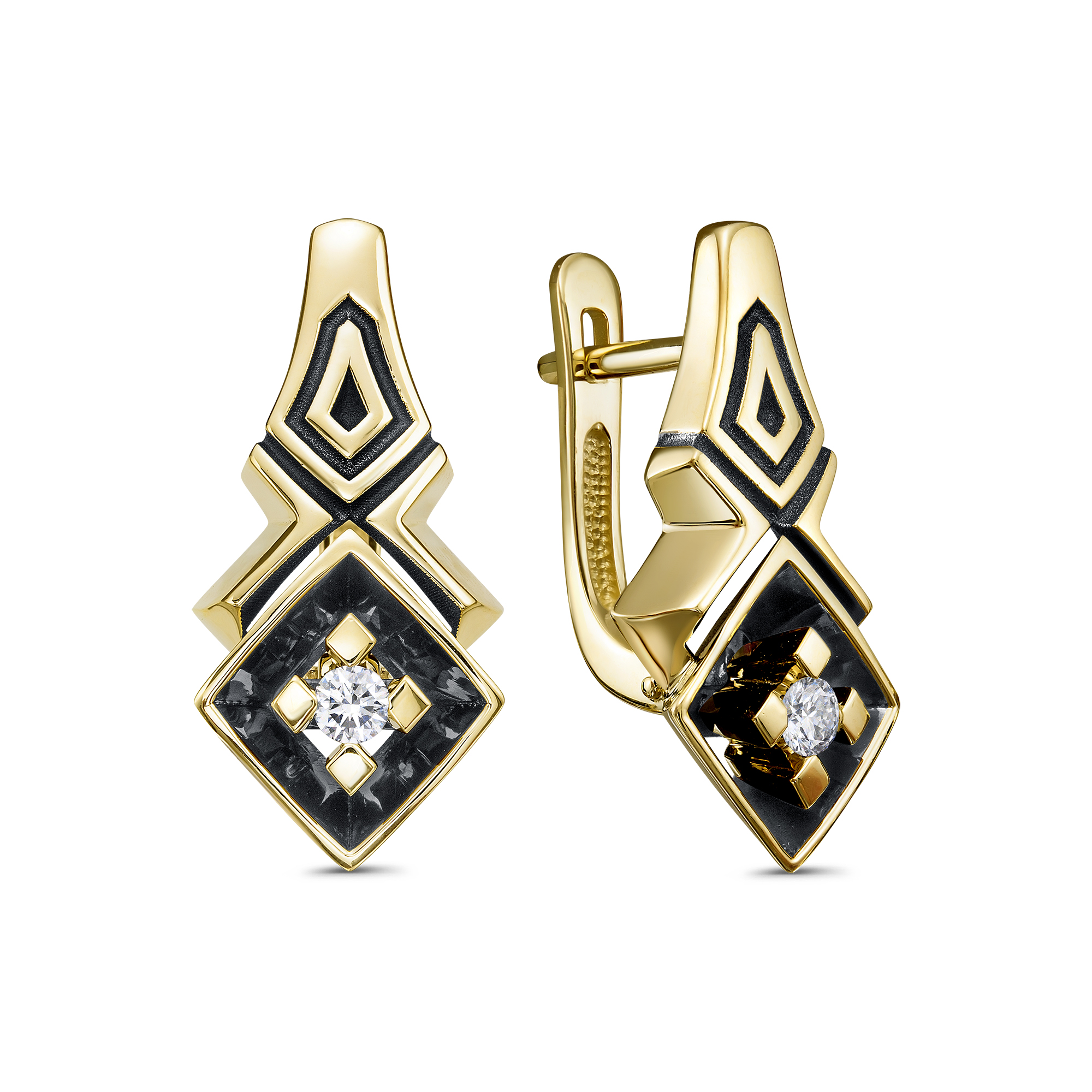 Серьги из золота 585 пробы с бриллиантом