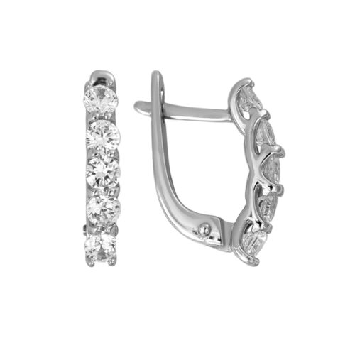 Серьги из серебра 925 пробы с фианитом