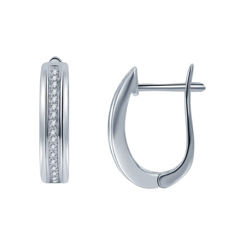 Серьги из серебра 925 пробы с фианитом