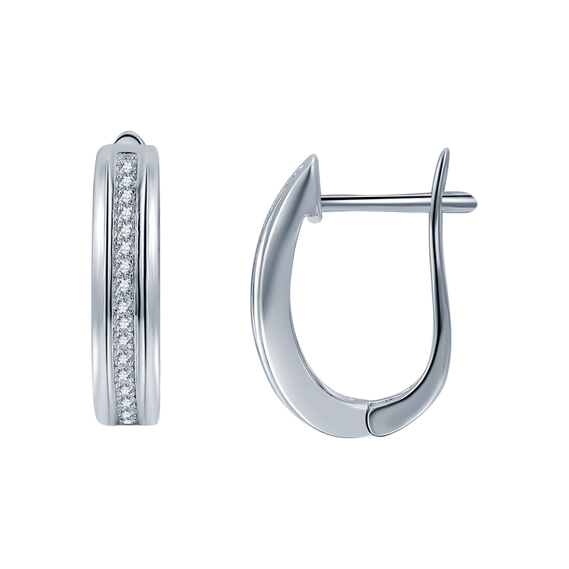 Серьги из серебра 925 пробы с фианитом