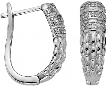 Серьги из серебра 925 пробы с фианитом
