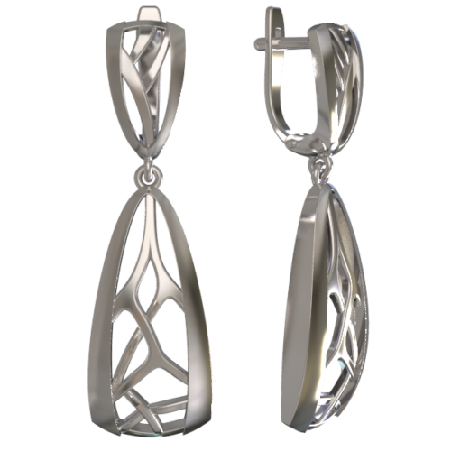 Серьги подвесные из серебра 925 пробы