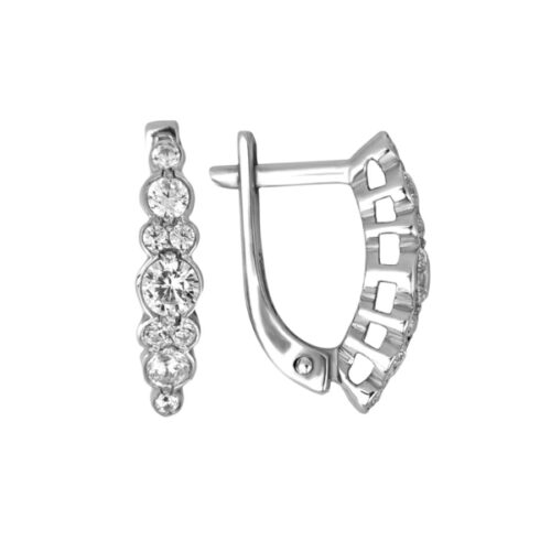 Серьги из серебра 925 пробы с фианитом