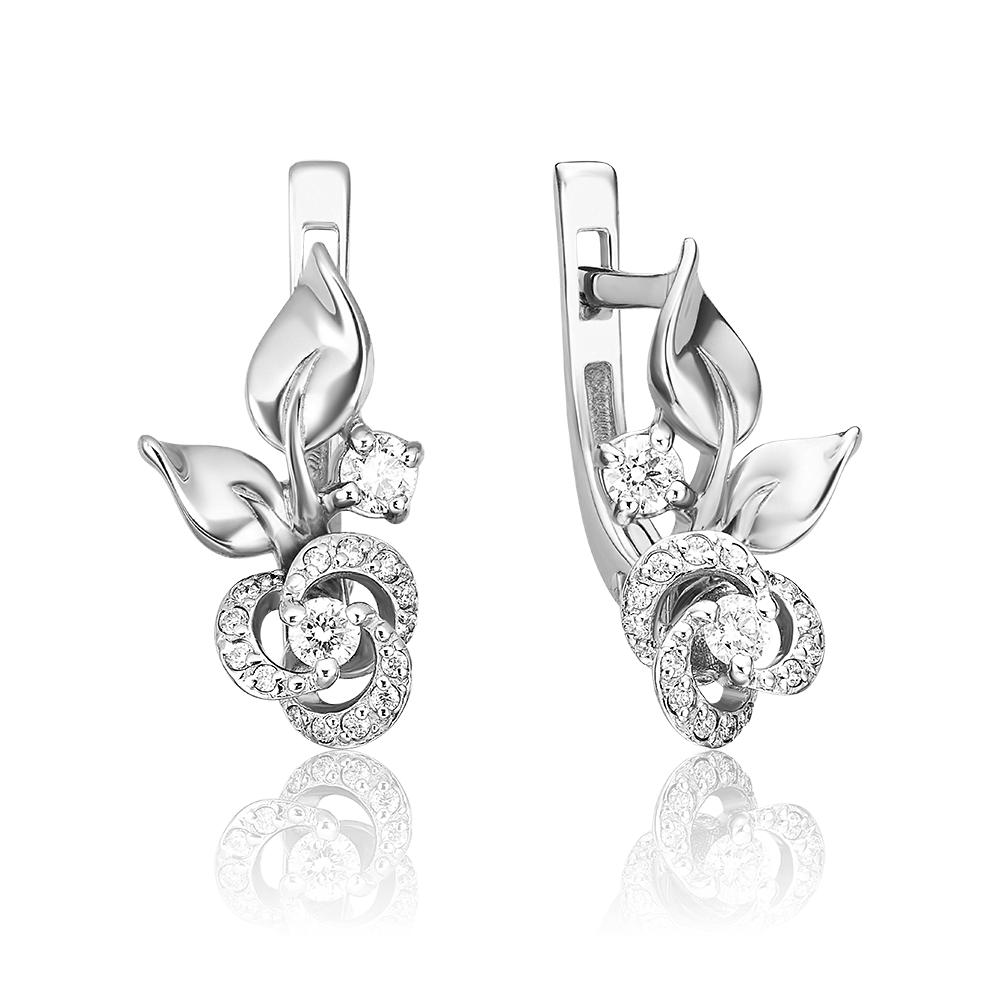 Серьги из золота 585 пробы с фианитом