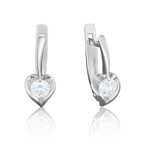 Серьги из золота 585 пробы с фианитом